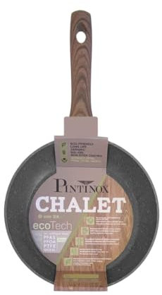 PINTINOX Natura EcoTech padella 24 cm con rivestimento ecologico effetto pietra senza PFAS, PFOA, PTFE nichel free, adatte a tutti i piani cottura compresa l’induzione