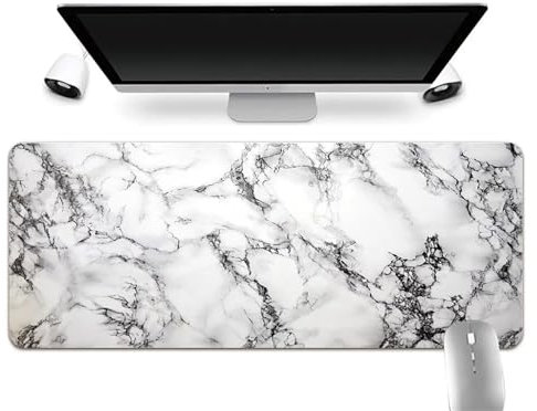 Gaming Mauspad Schwarz weißer Marmor Mauspad Multifunktionales Mousepad rutschfeste Gummibasis Verbessert Präzision und Geschwindigkei Für Gaming Office - 1200x600x3mm