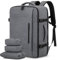 LOVEVOOK Travel Backpack Handgepäck Rucksack Tasche, 40L Groß Reiserucksack Kofferrucksack Flugzeug für 17 Zoll Laptop, Carry On Luggage Reisetasche Koffer Herren Damen Cabin Bag für Reise, Hellgrau