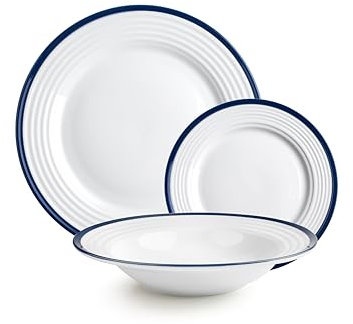IBILI - Vajilla de 12 Piezas Provence, Platos de Porcelana para 4 personas