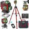 Livella laser autolivellante 4x360°, 4D 16 linee livella laser autolivellante 360, laser autolivellante Con telecomando, IP54 impermeabile e antipolvere e batteries 2× 2400 mAh (Con treppiede)