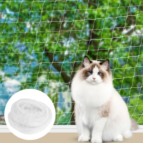 SUNOYA Filet de protection pour chat - Transparent - 3 x 7 m - Pour la sécurité des balcons, terrasses, fenêtres, lucarnes de toit, balcons et fenêtres pour chats