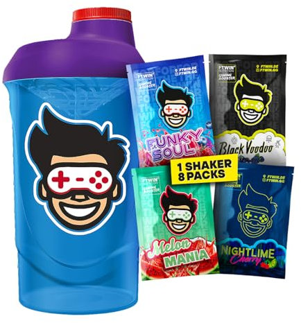FTWIN HIGH VOLTAGE BOOSTER | Für GAMER und E-SPORTLER | REFLEX – FOCUS – ENERGY – ENDURANCE | 320 g = 40 Portionen (64 g, Probier-Pack)