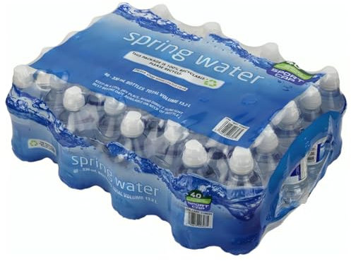 Hydro Spring Still Water Bottle 330ml, 20 and 40 with Sports Cap - Bottled Water Multipack - Refreshing Hydration Pack for Everyday Use (40)