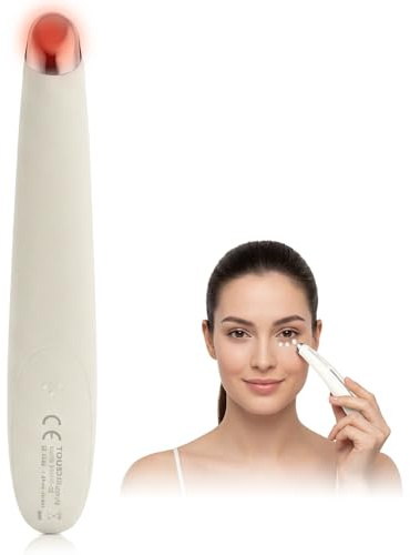 Eye Massager with Heat, 40℃ Vibration Face Massager for Eyes, Touch Activated Battery Powered Eye Massager for Puffiness & Dark Circle, Portable Facial Lifting Device for Home Travel