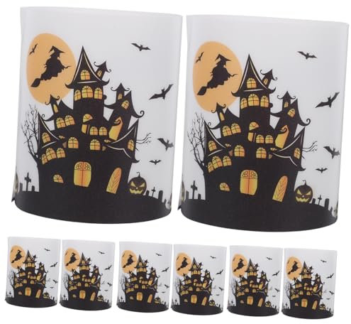 EPIGEIST 8stücke Halloween Kunststoff Kerzenzylinder Überzüge Dekorative Kerzenhüllen Für Festtagsfeier Und Romantische Tischdekoration