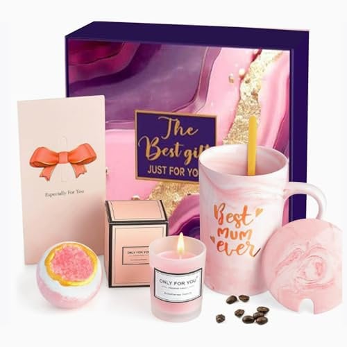 Mothers Day Gifts, Birthday Gifts Hamper Basket for Mum, Birthday Presents Gift box Mug Set for Women Best Friends Mum Sister Auntie Wife, Ladies Box Ideas