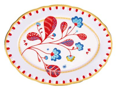 BACI MILANO, PIATTO A SERVIRE OVALE, IN PORCELLANA, CON MELOGRANO, MAMMA MIA, CUCINA, ACCESSORI TAVOLA