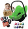 Frottee Sommerbezug [Schonbezug für Babyschale] Autositz kompatibel mit Maxi Cosi Cabrio Fix + GRATIS Gurtpolster (apfelgrün + GP)