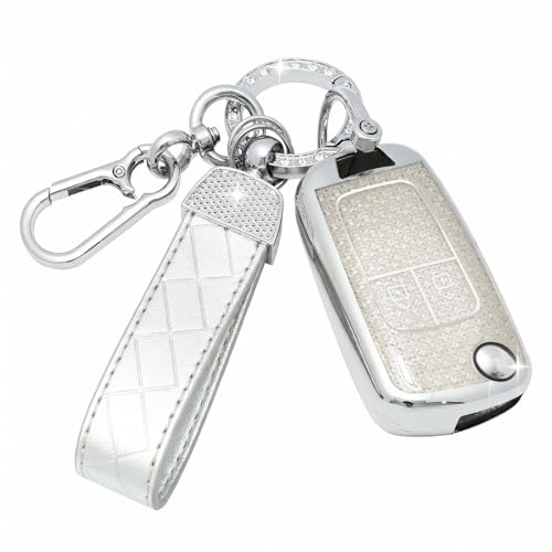 SparkleJoy Coque Clé Voiture TPU avec un Porte-Clés en Cuir,Etui Clé Étui Clé Compatible avec Chevrolet Trax Opel Vauxhall Adam Astra Corsa Meriva Mokka Movano Zafira Buick - Flip Key
