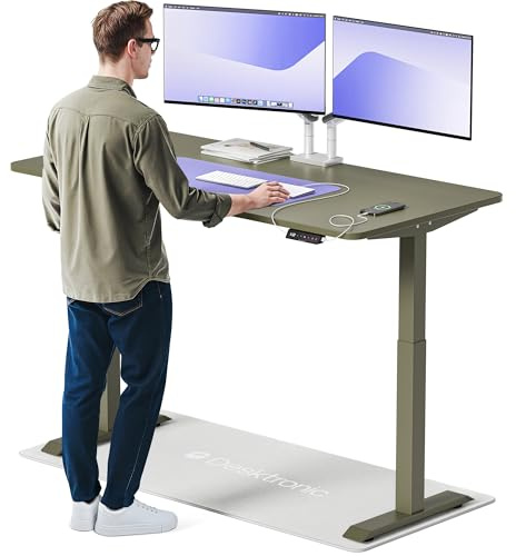 Desktronic HomeOne Standing Desk – 160 X 80 Cm Height Adjustable Desk With Dual Motor, Touchscreen Controller, Usb/usb-c Ports, And 3 Memory Presets – Modern Office Desk For Home Or Work