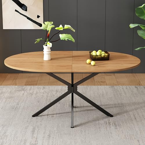 TIZZ Mesa de comedor extensible 140/180 x 70 x 76,5 cm mesa de centro cuadrada moderna simple blanca (natural)