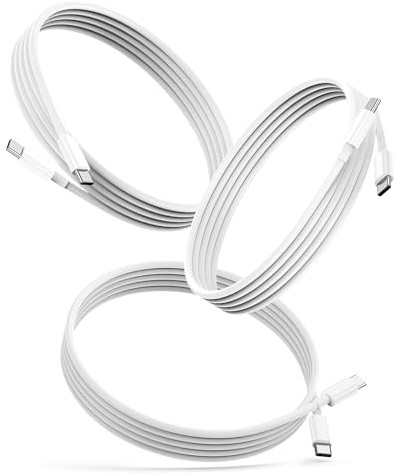 USBC auf USBC Kabel 2m Weiß, 3 Stück 60W PD 3.0 USB C Ladekabel 2m Weiß für iPhone 17 16 15 Pro Max, USB Typ C Kabel 2 Meter Schnellladekabel für Samsung S25/S24/S23, Google, Huawei, OnePlus, Xiaomi