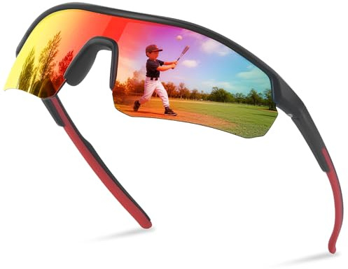 Jynnxa Polarisées Lunette de Soleil Enfant - Protection UV400 Lunettes de Sport Course à pied pour Garçons et Filles de 5-13 Ans