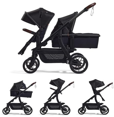 Momcozy ChangeGo Kinderwagen 3 in 1, Geschwisterwagen für Baby und Kleinkind, Buggy mit großen Rädern & beider Fahrtrichtung, UPF50+ Sonnendach, 9 kg großes Einkaufskorb