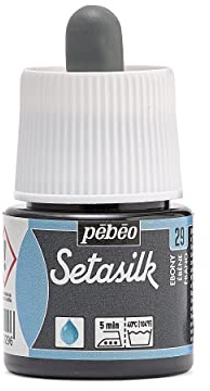 PEBEO Setasilk Ebony 45 ml Bottle - Silk paint - 45 ml Pipette cap bottle - Ebony