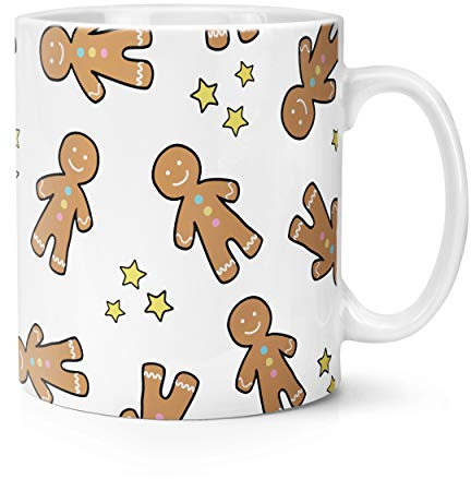 Gingerbread Man Stars Pattern 10oz Mug Cup