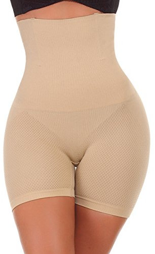 NINGMI Femme Panties Culotte Taille Haute Gainante Minceur Ventre Plat Efficace sous-vêtements, Beige, M
