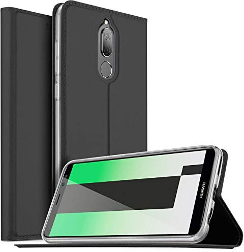 Verco Huawei Mate 10 Lite Cover, Custodia a Libro Pelle PU per Huawei Mate 10 Lite Case Booklet Protettiva [magnetica integrata], Nero