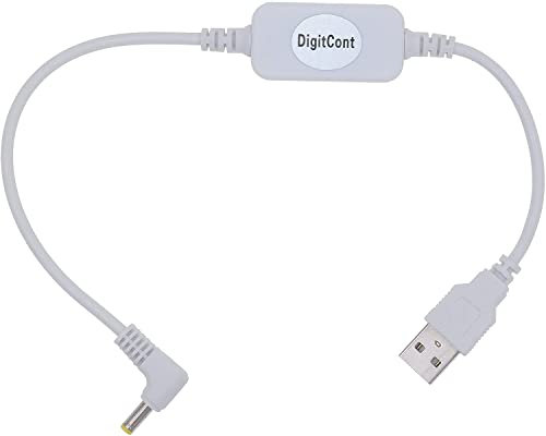 DigitCont USB 5 V auf DC 12 V 4 mm x 1,7 mm Stromkabel, kompatibel mit Echo/Pop Geräten, USB-Spannungs-Konverterkabel, Netzteil-Adapterkabel, 3 m, DC 5 V auf DC 12 V Kabel (weiß)