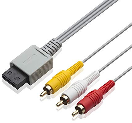 Cable AV para Wii Wii U, TENINYU de 1,8 m, compuesto 3 RCA chapado en oro, cable principal 480P compatible con Wii/Wii U TV HDTV Display
