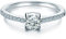 Trilani Damen-Ring Sterling Silber Zirkonia weiß im Brillantschliff - Verlobungsring Silberring Damen mit Stein Antragsring