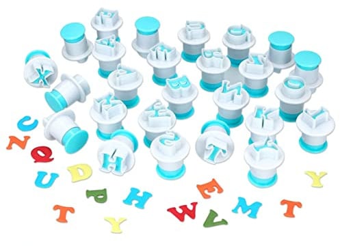 26 STK Fondant Ausstecher Stempel Set Buchstaben Alphabet Ausstechformen