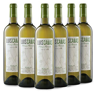 Luis Cañas - Vino Blanco con D.O. Rioja - Joven - Variedad de Uva Viura, Malvasía Riojana y Tempranillo Blanco - Notas Afrutadas - Incluye Estuche Cartón - 6 Botellas de 75 cl