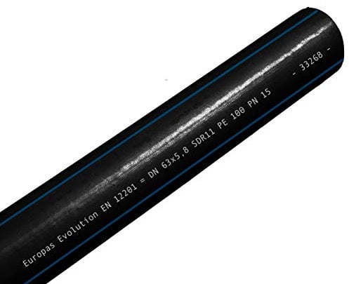 PE 100 PN16 Trinkwasserrohr 32 mm 1 25m für die Gartenbewässerung, Wasserrohr, Schlauch, Schwarz nach DIN EN 12201 gemäß DVGW für Pool, Haus und Garten