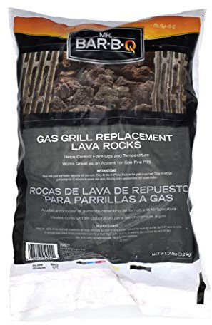 Natürliche Lavasteine für Feuerstelle, Feuerschale, Kamin, gleichmäßige Hitze, Erdgas oder Propan, Lavasteine für Outdoor, Indoor Gasgrills Charbroilers - von The FryOilSaver Co. 3,2 kg Beutel