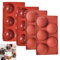 Lot de 4 moules en silicone - Forme sphérique - 5 trous - Forme ronde - Demi sphérique - Pour chocolat, gâteau, gelée, souris dôme