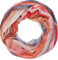 styleBREAKER Damen Loop Schal mit buntem Streifen Muster, leichter sommerlicher Schlauchschal mehrfarbig 01016218, Farbe:Rot-Orange