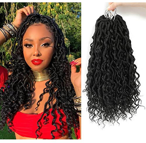 X-Tress 5 packs River Locs Extension de Cheveux Synthétique Fausse Locs Mèches Cheveux Tresse Africaine Gypsy Style Cheveux à Tresser 14 pouces Courts Cheveux Naturel Pre-Twisted Braids(1B)