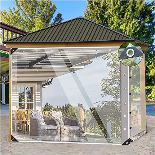 Transparente Plane mit ösen,Abdeckplane reißfeste Wetterfeste aus 420g/m² PVC Material,Wasserdicht Plane mit Ösen,Seil und kabelbinder,für Gartenmöbel Pflanzen Gewächshaus