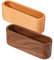 SUpoetry Visitenkartenhalter Holz, 2 Stück Visitenkartenhalter, Visitenkarten Aufbewahrung, Holzkartenetui Stehpult Visitenkarten Organizer für Büromaterial(Holzfarbe)