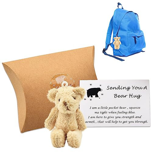 Pipihome A Little Pocket Bear Hug – Sending You a Bear Hug, Umarmung zu Bär, Taschenumarmung Liebes, Token, gib Bärenumarmungen an jeden, der eine braucht, eine süße lustige Tiertasche (Hellbraun)