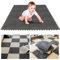 12Pcs Foam Play Mat 30x30x1cm Puzzle Play Mats Floor for Kids Soft Plush Interlocking Foam Mat Set with Edges for Floor Protection Yoga Fitness Workout Mats kids Play Mats (grey)