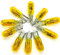 Maxxoni - 10x W1,2W 12V T5 Glassockellampe Tachobeleuchtung Tacho Auto Innenraumbeleuchtung (10x Gelb)