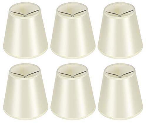 6 Stück Kleine Lampenschirme Aufstecken E14 Beige Barrel Leinen Lampenschirm 9 × 13 × 14 cm Modern Simple Clip on Stoff Lampshades für Kronleuchter Wandleuchte Tischlampe