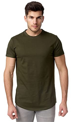Tazzio T-Shirt Herren Rundhals Shirt Rundkragen Basic E105 (Khaki, 3XL)