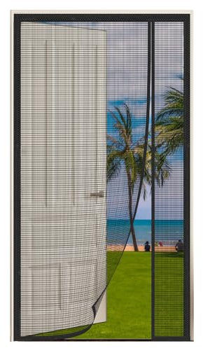 AQKaki Zanzariera Magnetica per Porte in Vetroresina, 200x300cm Apertura Laterale Tenda Zanzariera Porte Rete Rinforzata Durevole Autoadesiva Zanzariere Magnetiche per Finestre Cortile Camera