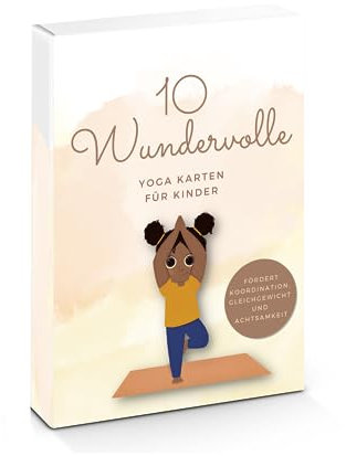 Little LaLuna® Kinder Yoga-Karten - 10 wundervolle Bildkarten + Anleitung - Kinderyoga fördert Beweglichkeit, Achtsamkeit, Ausgeglichenheit, Meditation, Motorik, Stressabbau - Geschenkidee