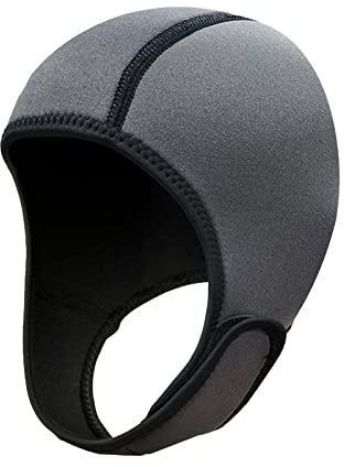 JISADER Scuba Diving Hood 2mm Neoprene Diving Muta Cappuccio, Mantieni Caldo Dive Hood Surf cap, Cappello da Nuoto per Donne, Uomini, Surf, Canoa Vela, Grigio