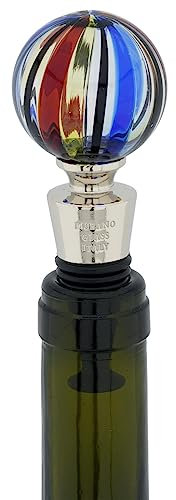Glass Of Venice Murano Glass Bottle Stopper - Elegant Stripes