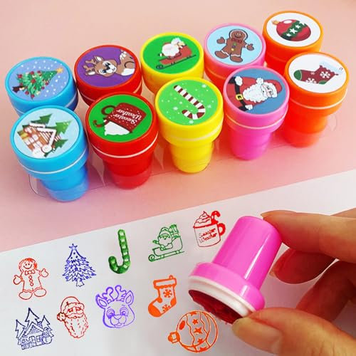 10 Stück Kinder Selbstfärbend Stempel,Selbstfärbende Stempelset Kinder,Kinder Stempels, für Stempel Kinder Niedliche Spielzeugstempel aus Plastik Rich in Muster,für Kinder zum Unterhalten