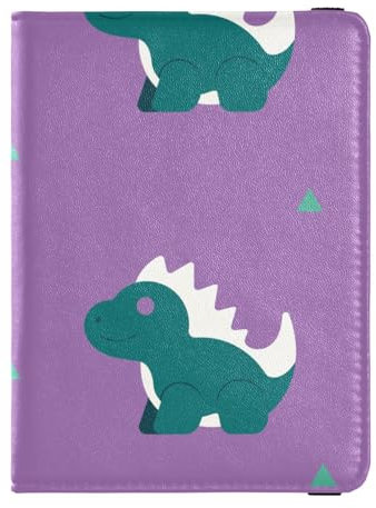 Muster Dinosaurier Kartenhalter Reisepass Hülle Reisepass und Impfkartenhalter Combo Herren Damen Leder Impfausweis Brieftasche mit Impfausweis Slot, Muster: Dinosaurier, Einheitsgröße