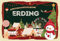 mrdeco Holz Schild 12x18cm Weihnachten Weihnachtsgrüße aus ERDING Holzschild