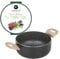 KASANOVA, Casserole Antiadhésive Black Stone de Kasanova — Antiadhésive, Légère, Compatible Induction, Design Élégant avec Poignées Effet Bois (20 cm)