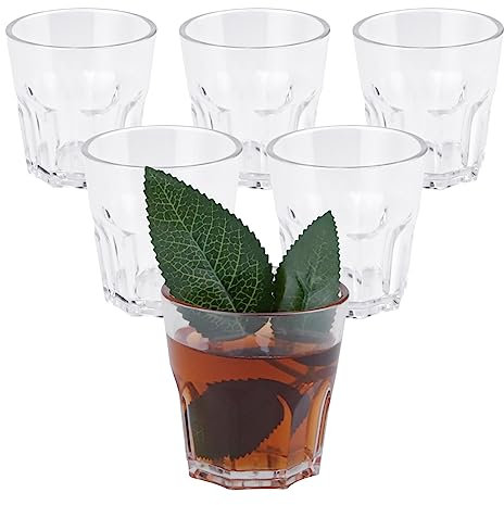 DIBALIYI 6 PCS Plastic Glasses, 5.63 OZ Plastic Tumblers for Children, 160ML Premium Transparently Cups Reusable for Adults Party, Stackable Acrylic Cups for Home Camping Picnic BBQ