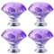 4 Pack Crystal Cabinet Knobs Furniture Door Handles, Cupboard Wardrobe Furniture Drawers Cabinet Pull for Kitchen Office Chest Cabinet Drawer (Purple)